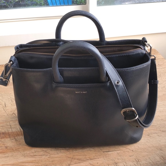 Matt & Nat Handbags - Matt & Nat Kintla laptop crossbody tote - blue